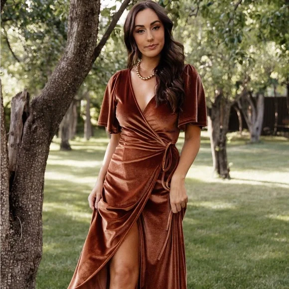 Baltic Born Elegant Velvet Wrap Dress - Picture 13 of 16